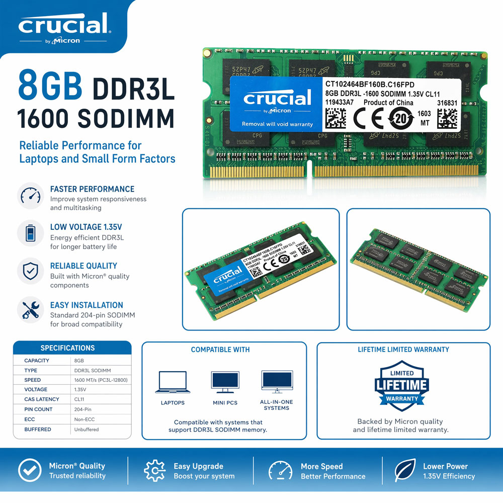 Khadas Vim4 8Gb - Память Crucial DDR3 DDR3L для ноутбуков,